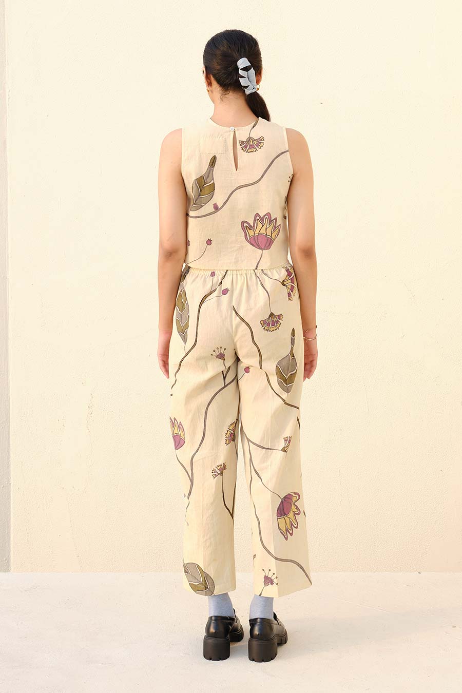 Beige Hand-Painted Trouser