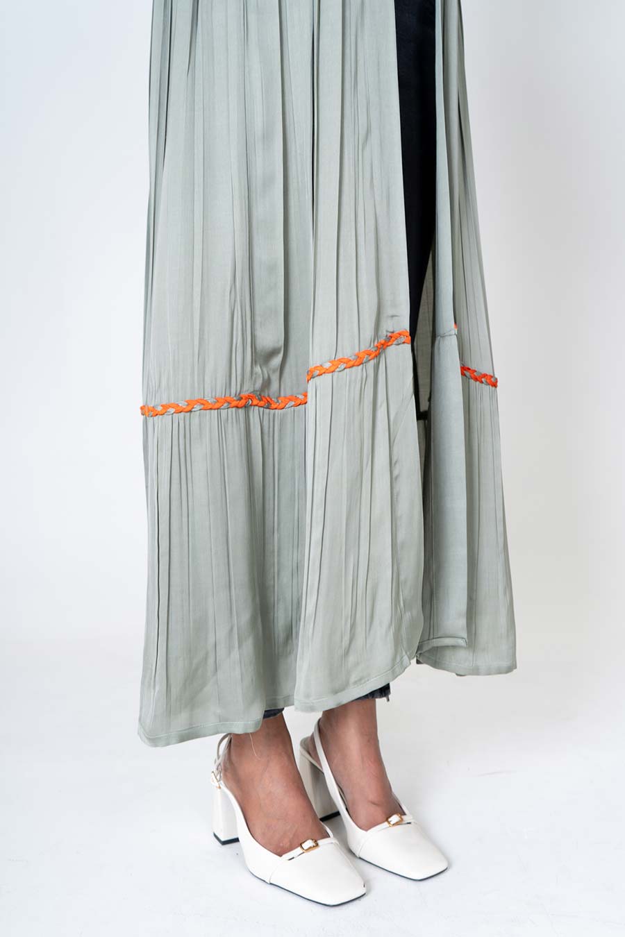 Green Braided Long Cape