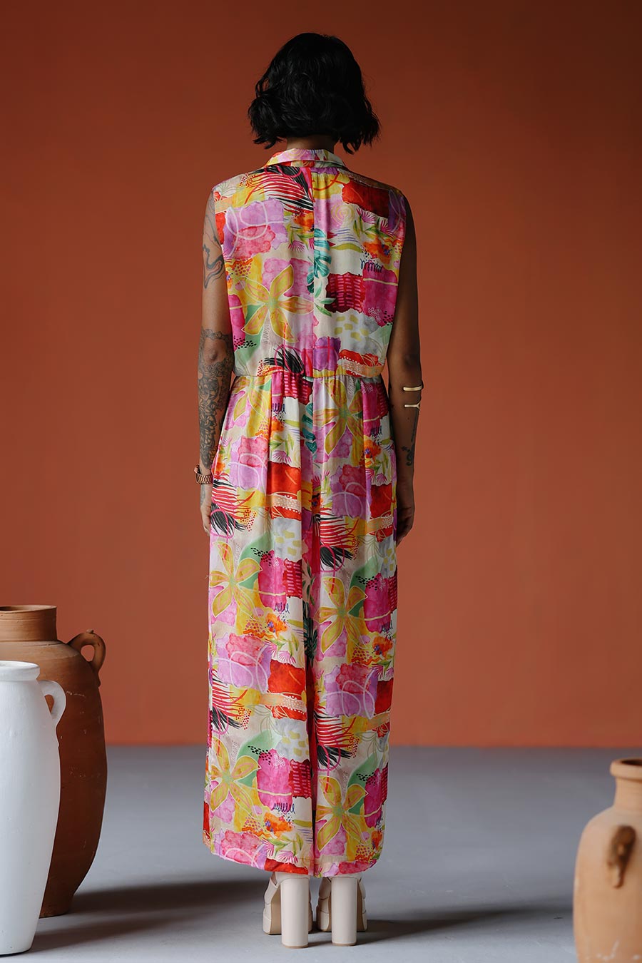 Pink Printed Havana Overlay Jumpsuit