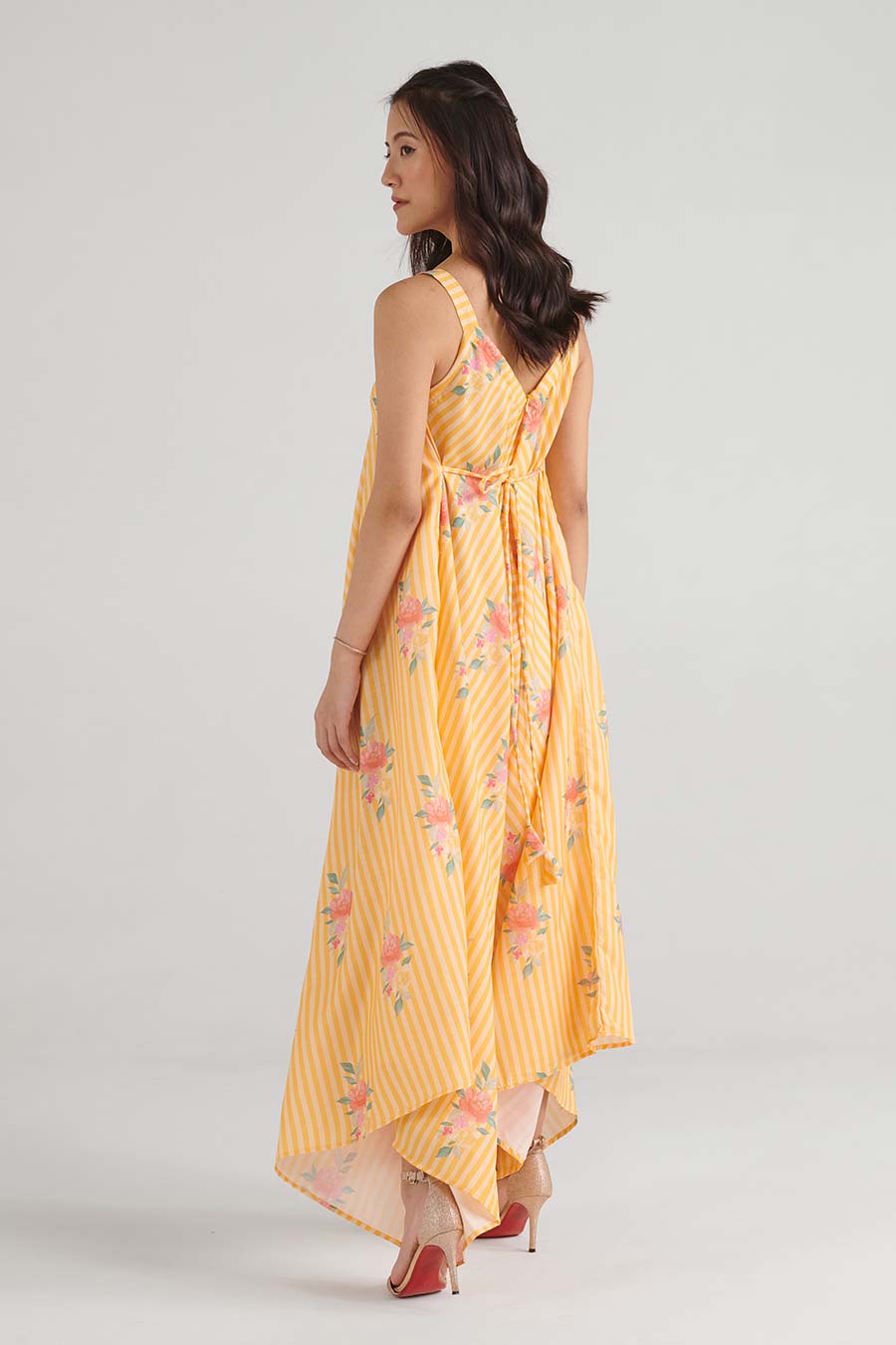 Amber Yellow Striped Palazzo Jumpsuit