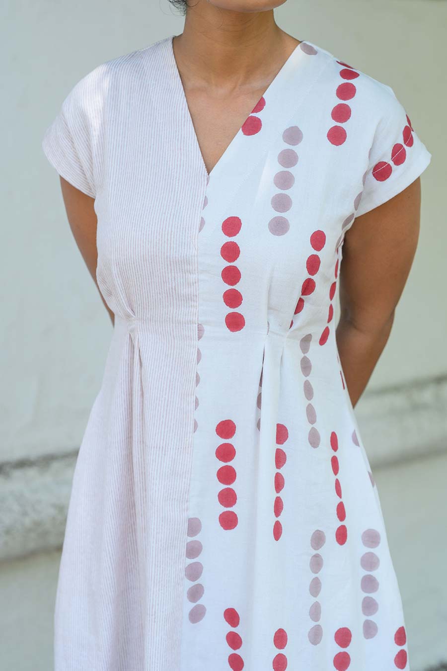 White Alva Maria Handblock Print Dress