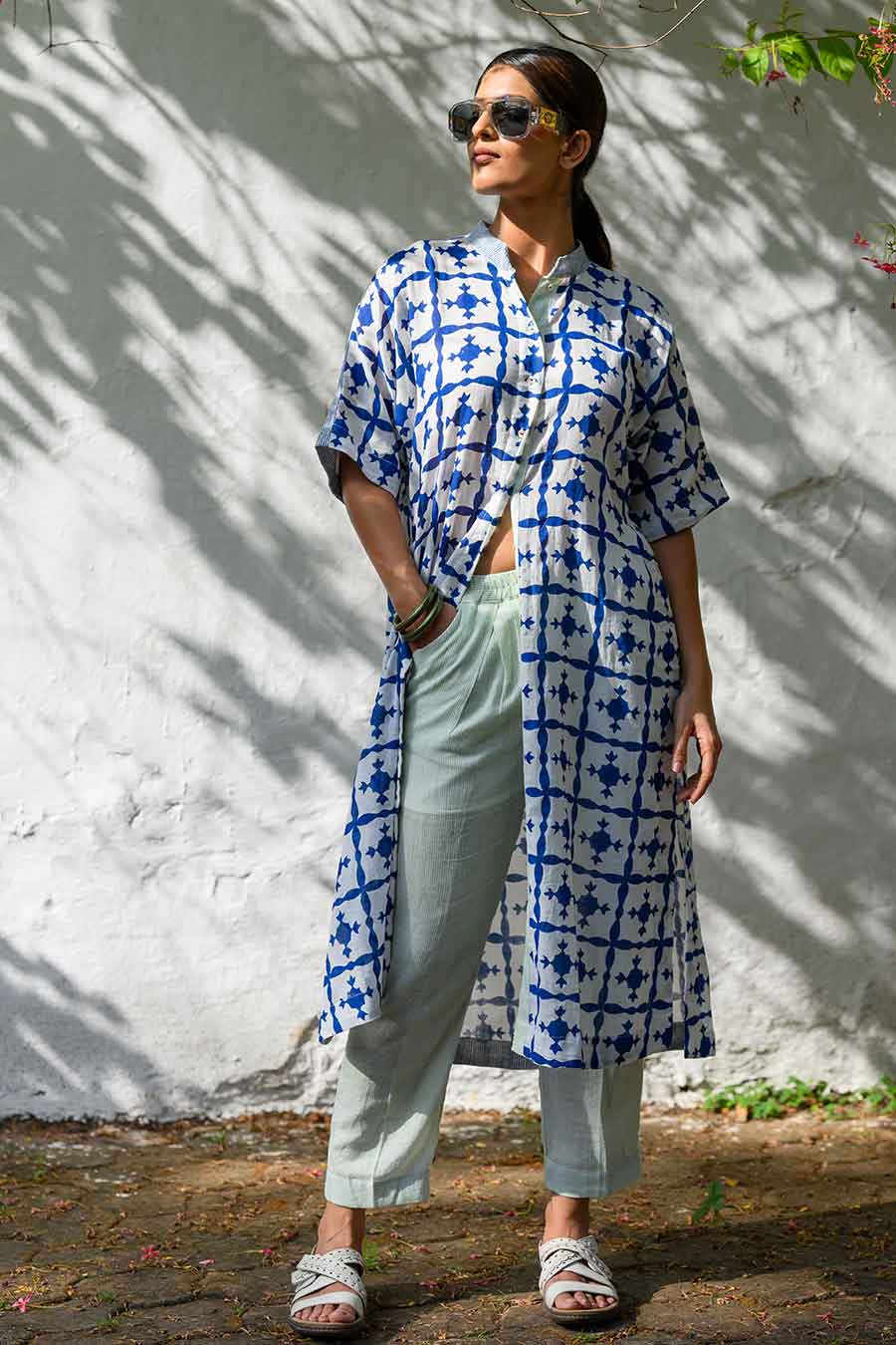 White Ana Karina Handblock Print Tunic