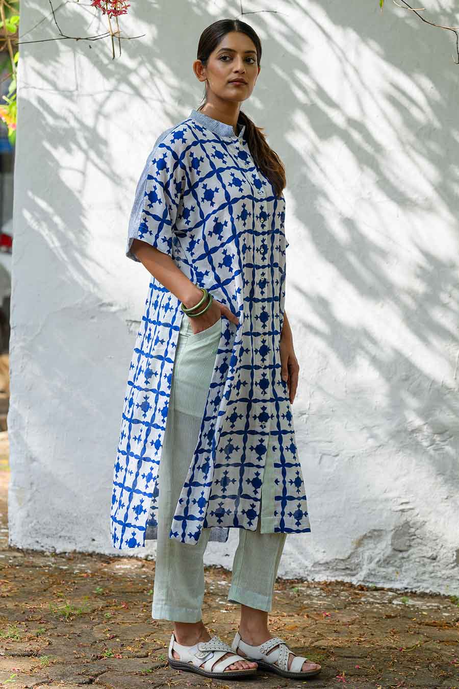 White Ana Karina Handblock Print Tunic