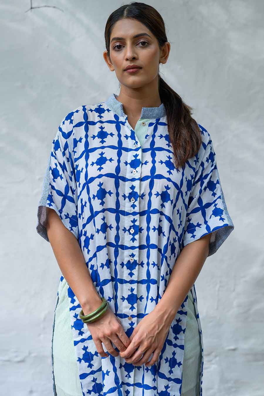 White Ana Karina Handblock Print Tunic