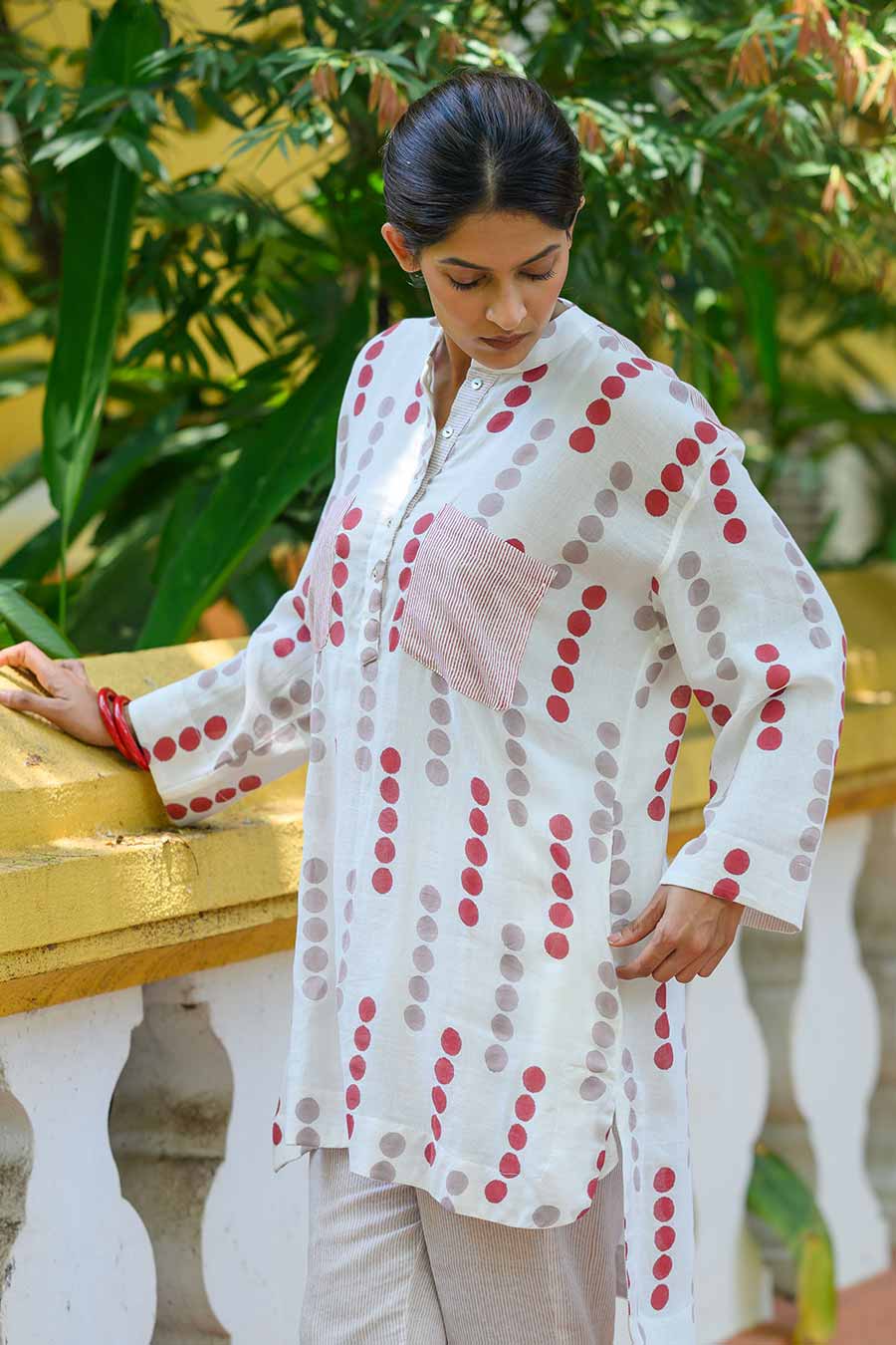 White Catia Handblock Printed Tunic