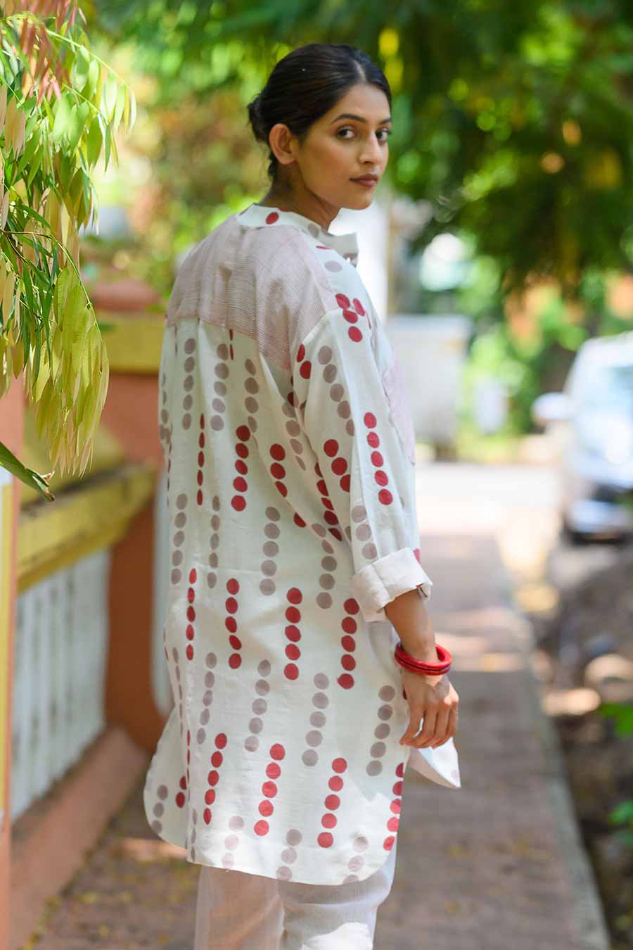 White Catia Handblock Printed Tunic