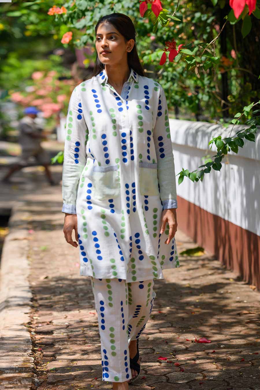 White Mira Maria Handblock Print Co-Ord Set