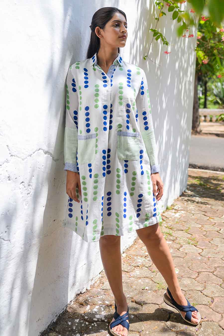 White Mira Maria Handblock Print Dress