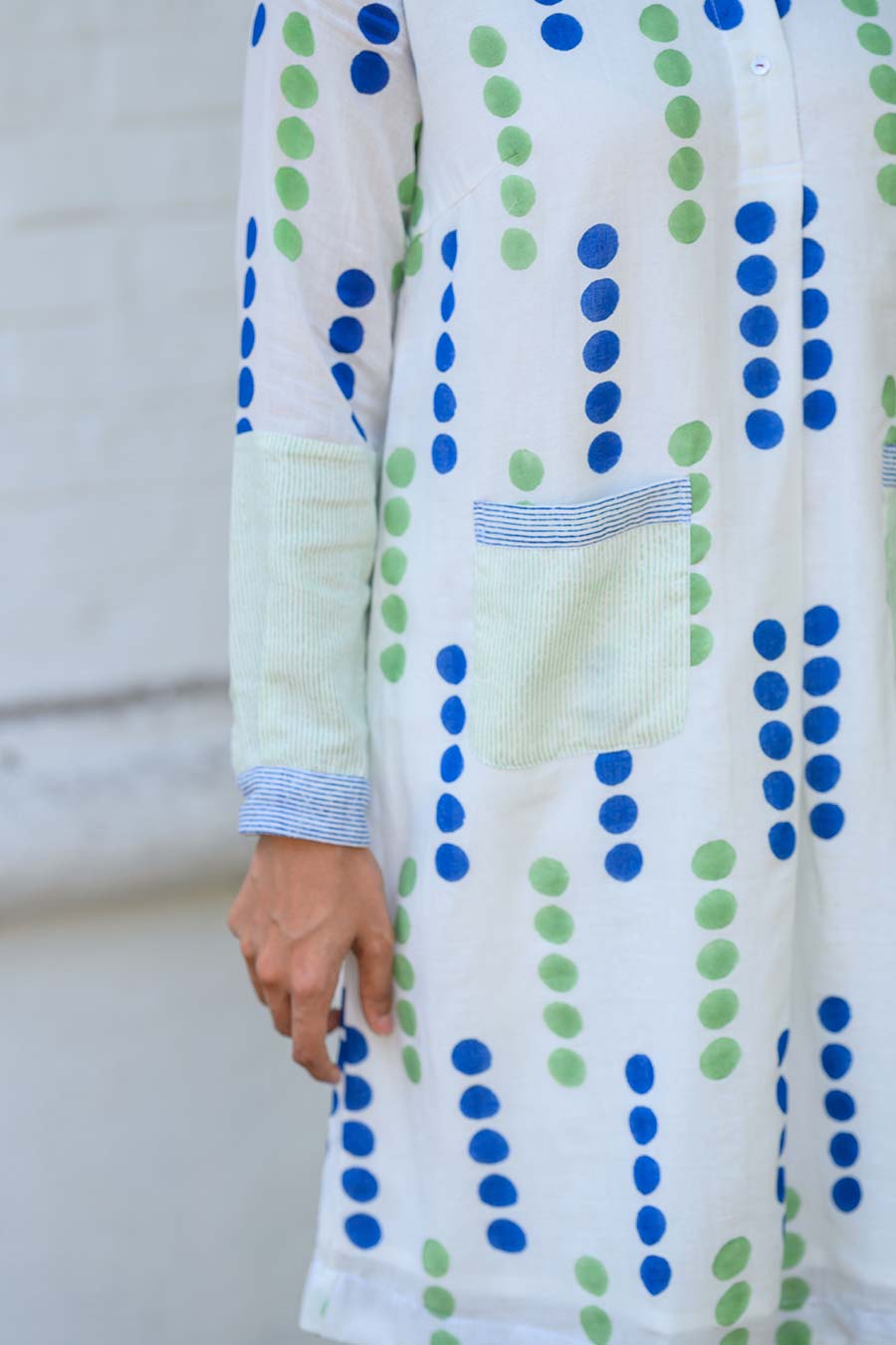 White Mira Maria Handblock Print Dress