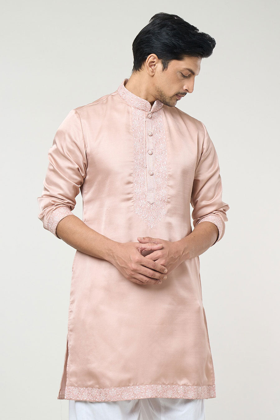 Dusty Rose Embroidered Kurta Set