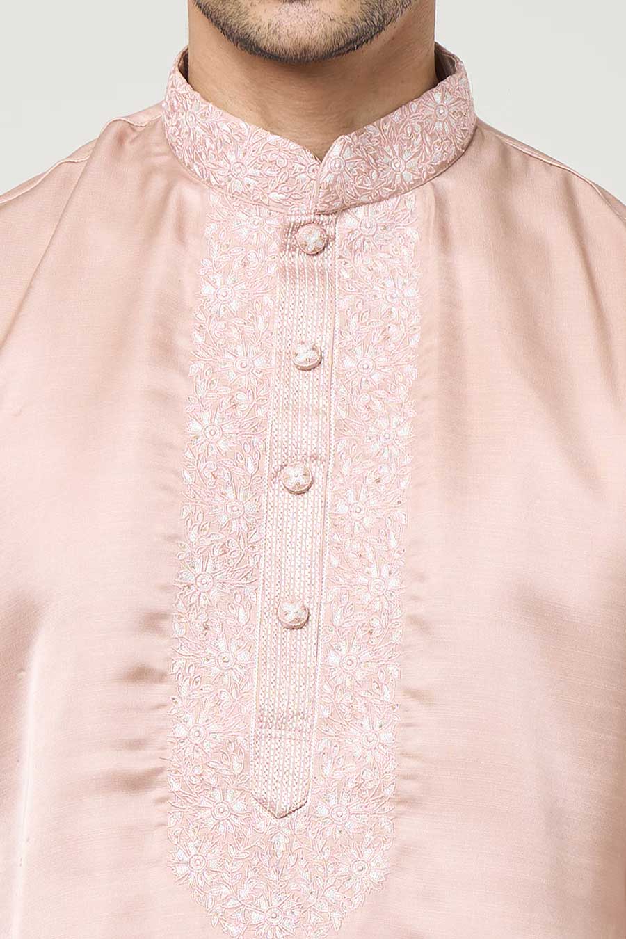 Dusty Rose Embroidered Kurta Set