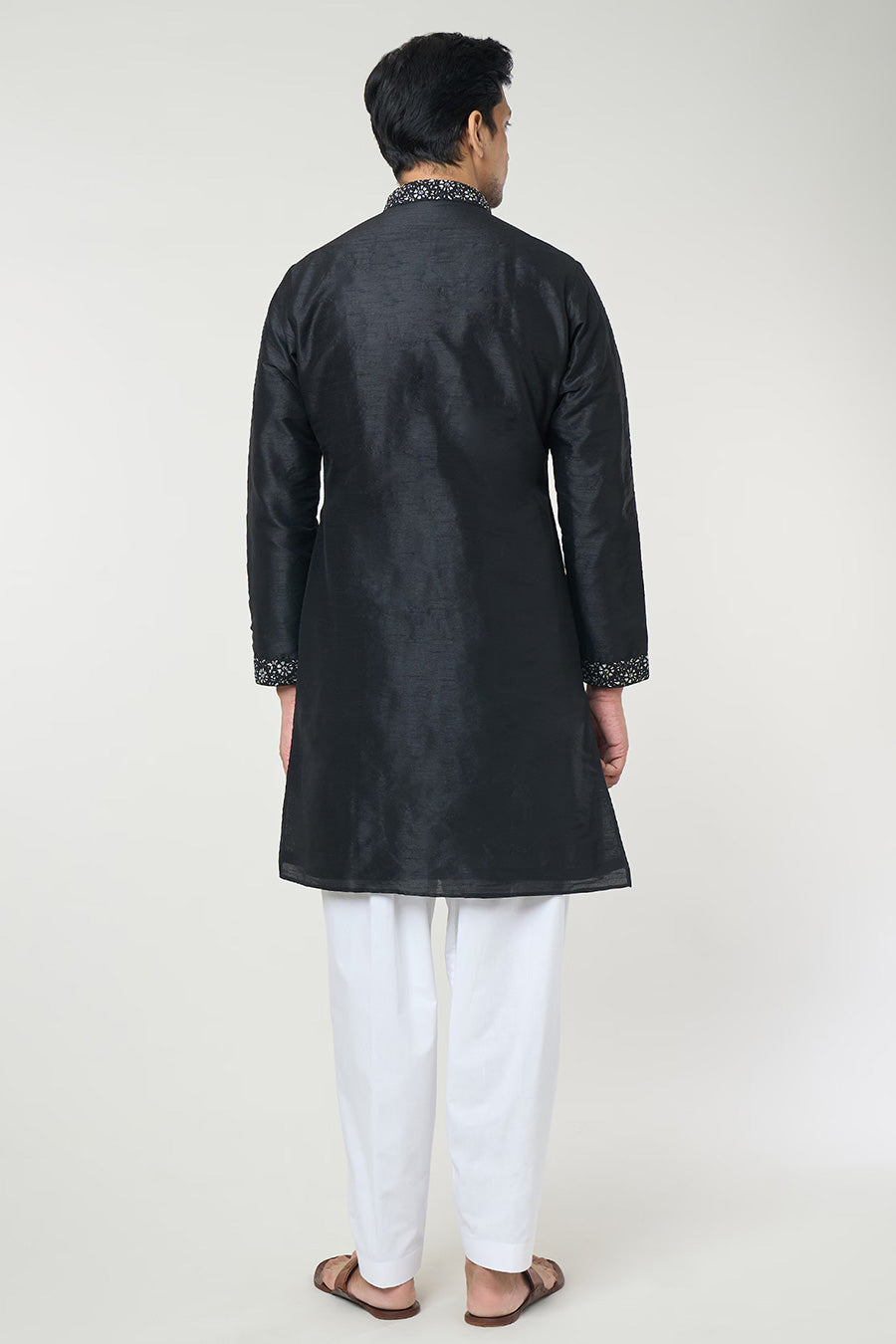 Black Embroidered Kurta Set