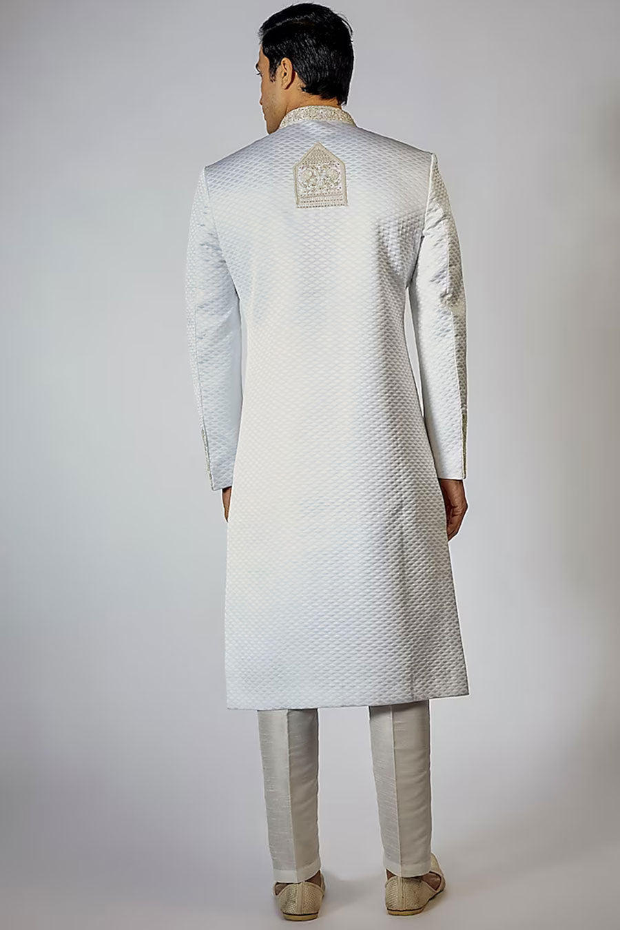 Off-White Embroidered Sherwani Set