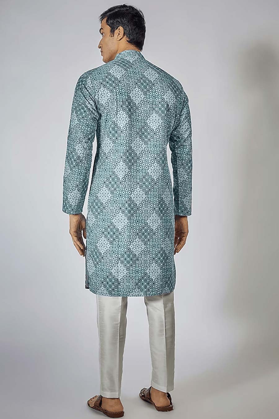 Blue Geometric Printed Kurta Set