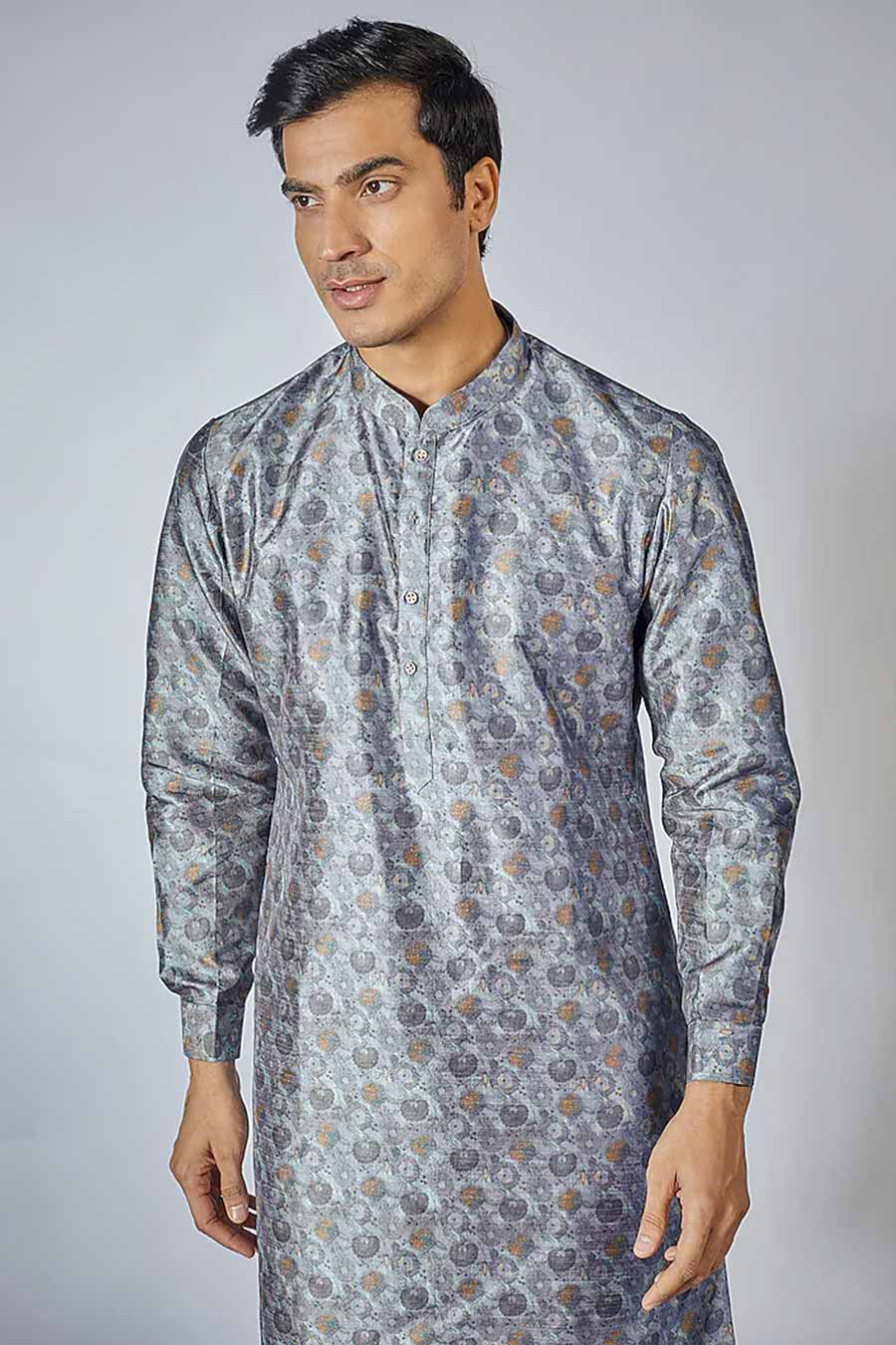 Blue Floral Printed Kurta Set