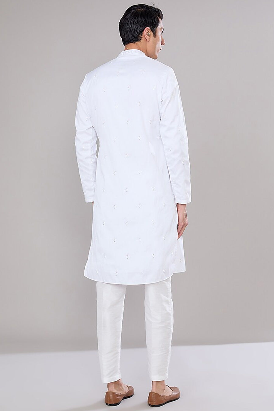 Off-White Embroidered Kurta Set