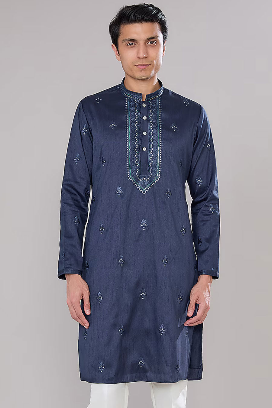 Royal Blue Embroidered Kurta Set