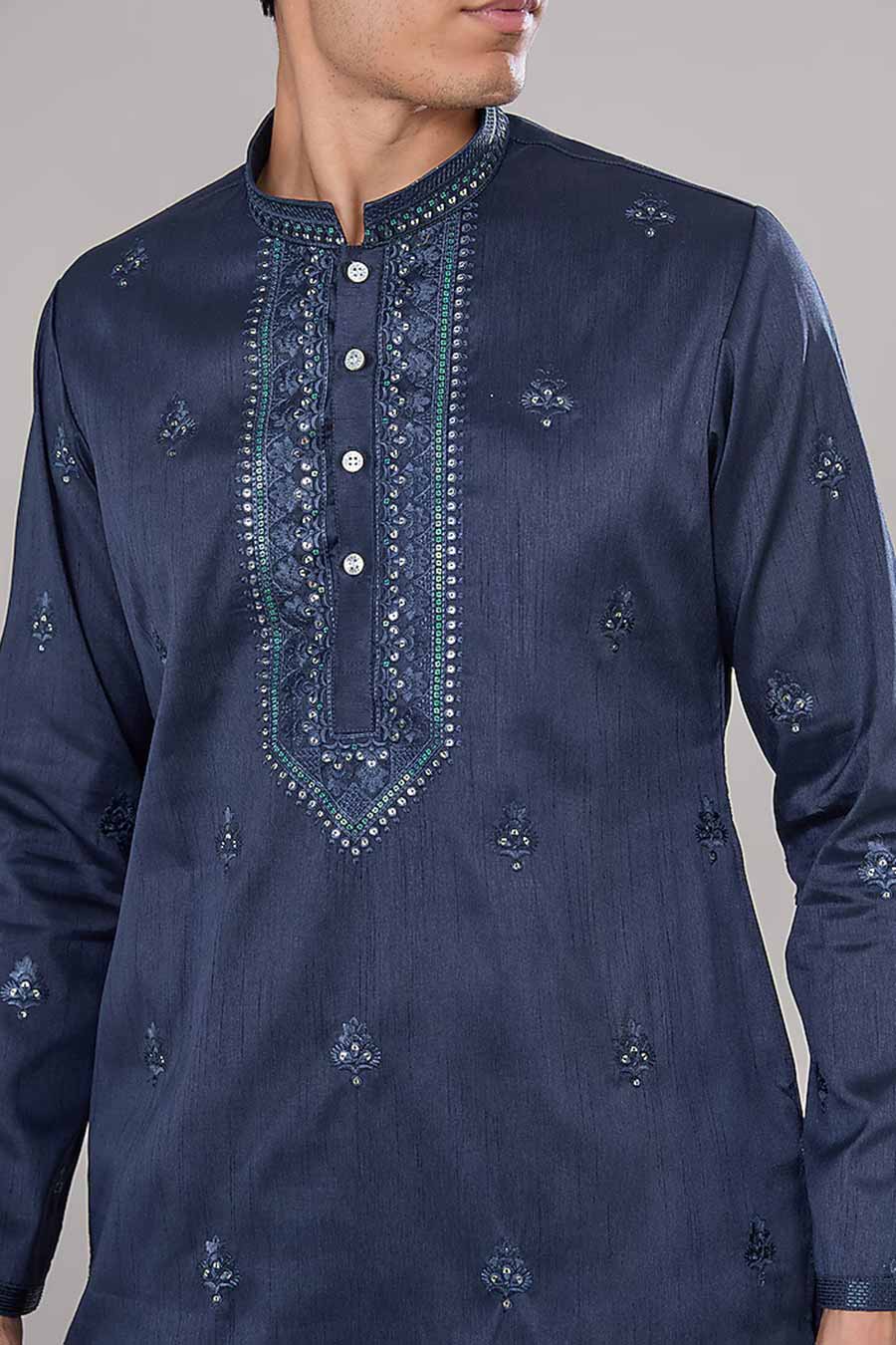 Royal Blue Embroidered Kurta Set