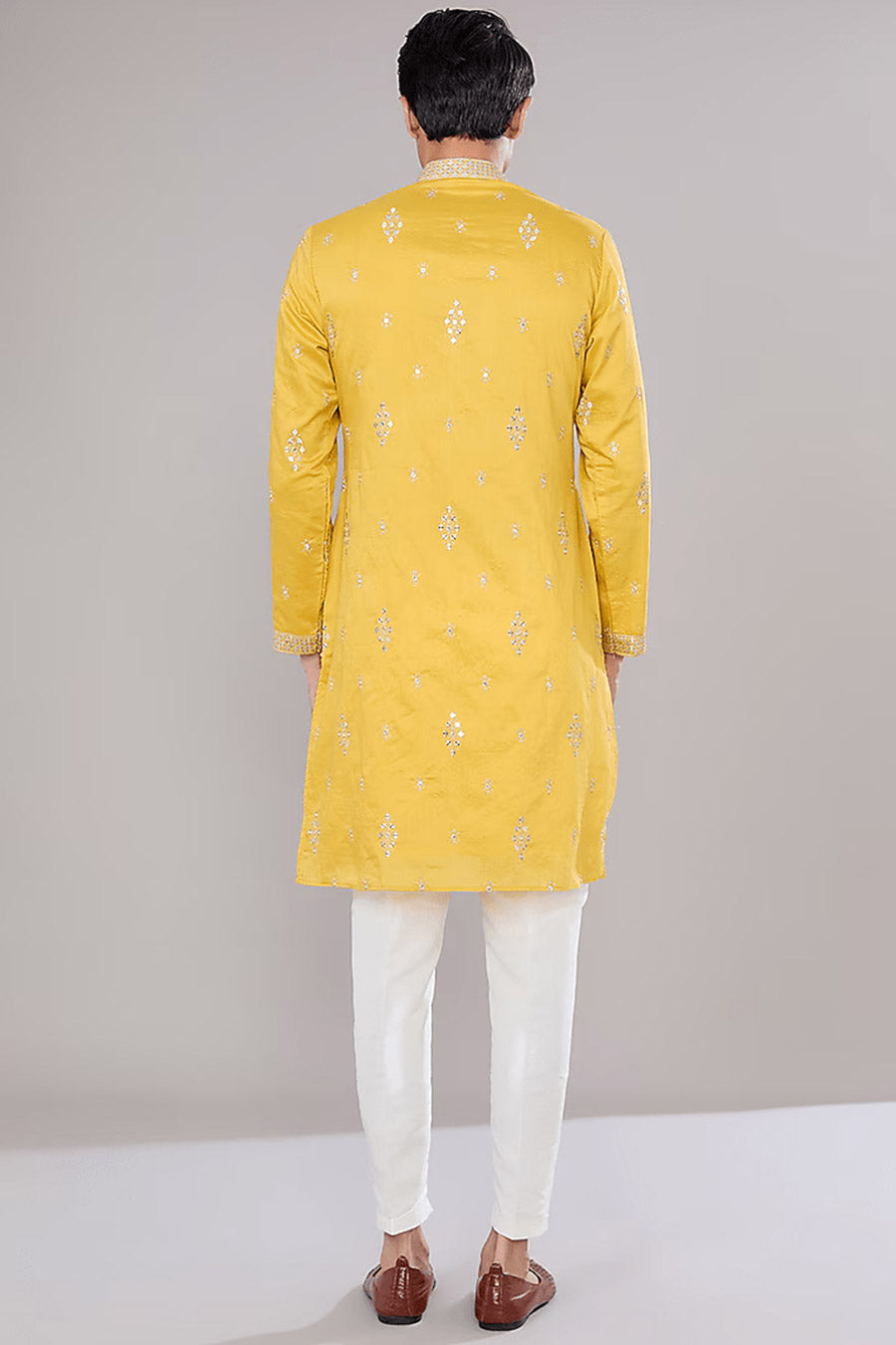 Mustard Embroidered Kurta Set