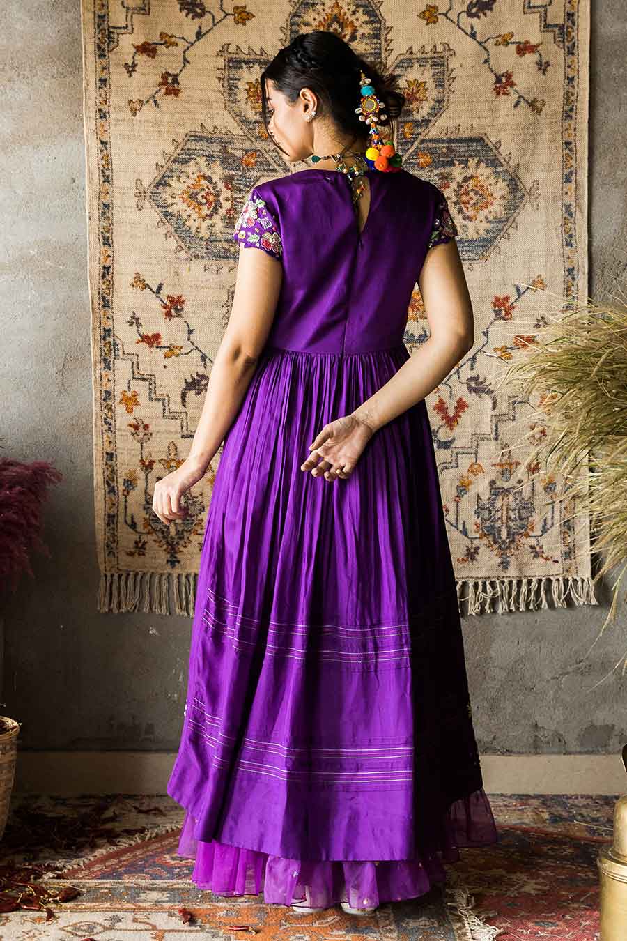 Naaz - Twilight Purple Embroidered Dress