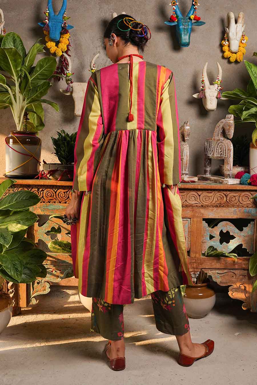 Faizy - Multicolour Stripes Kurta & Pant Set