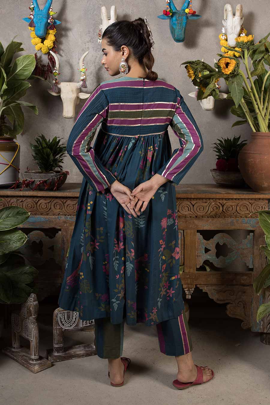 Faizy - Blue Printed Kurta & Pant Set