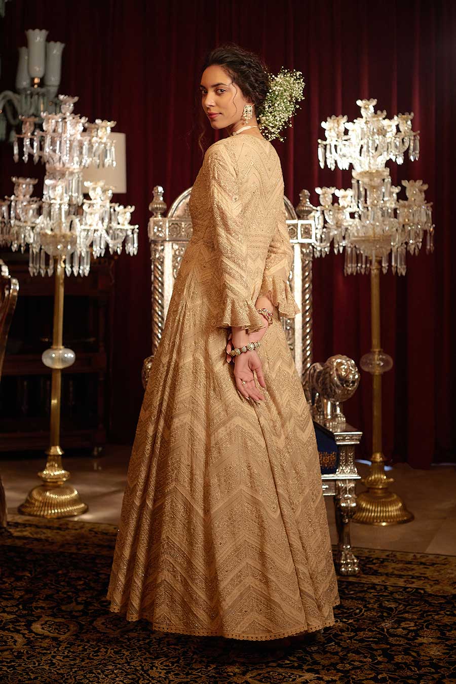 Gold Chandan Embroidered Gown