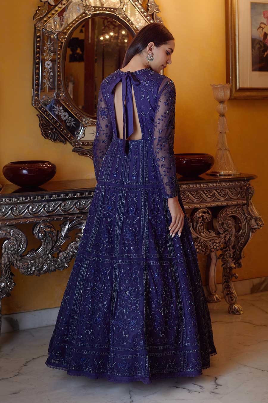 Blue Yami Embroidered Gown