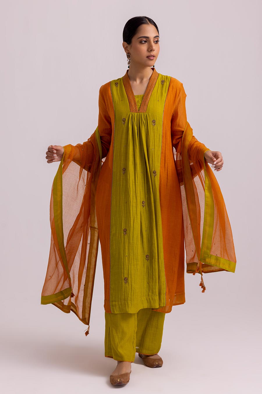 Green Megha Embroidered Kurta Set