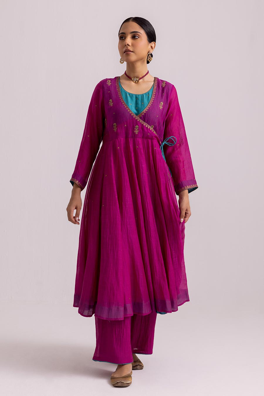 Magenta Ruhana Embroidered Anarkali Set