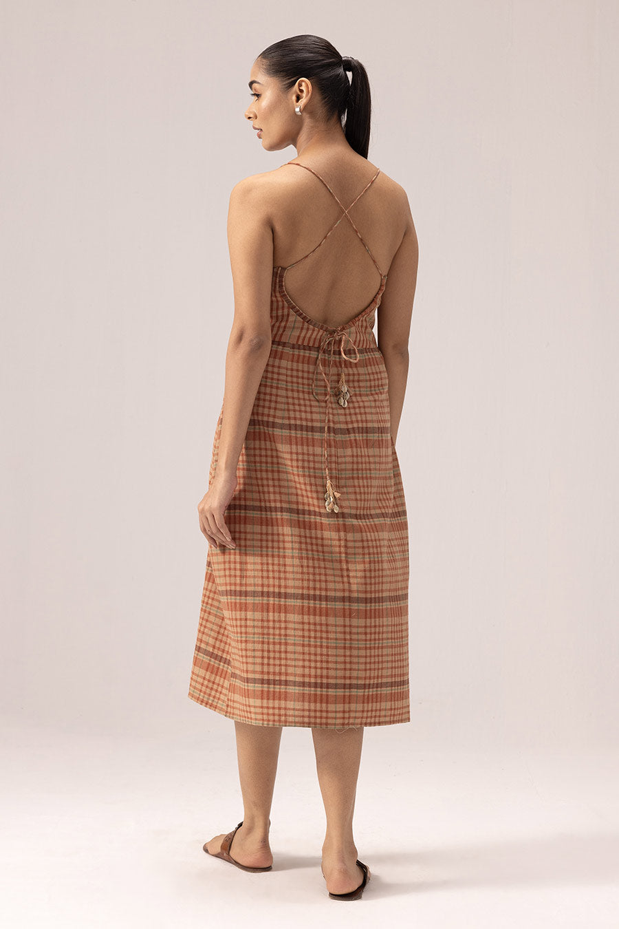 Brown Ananya Handwoven Dress