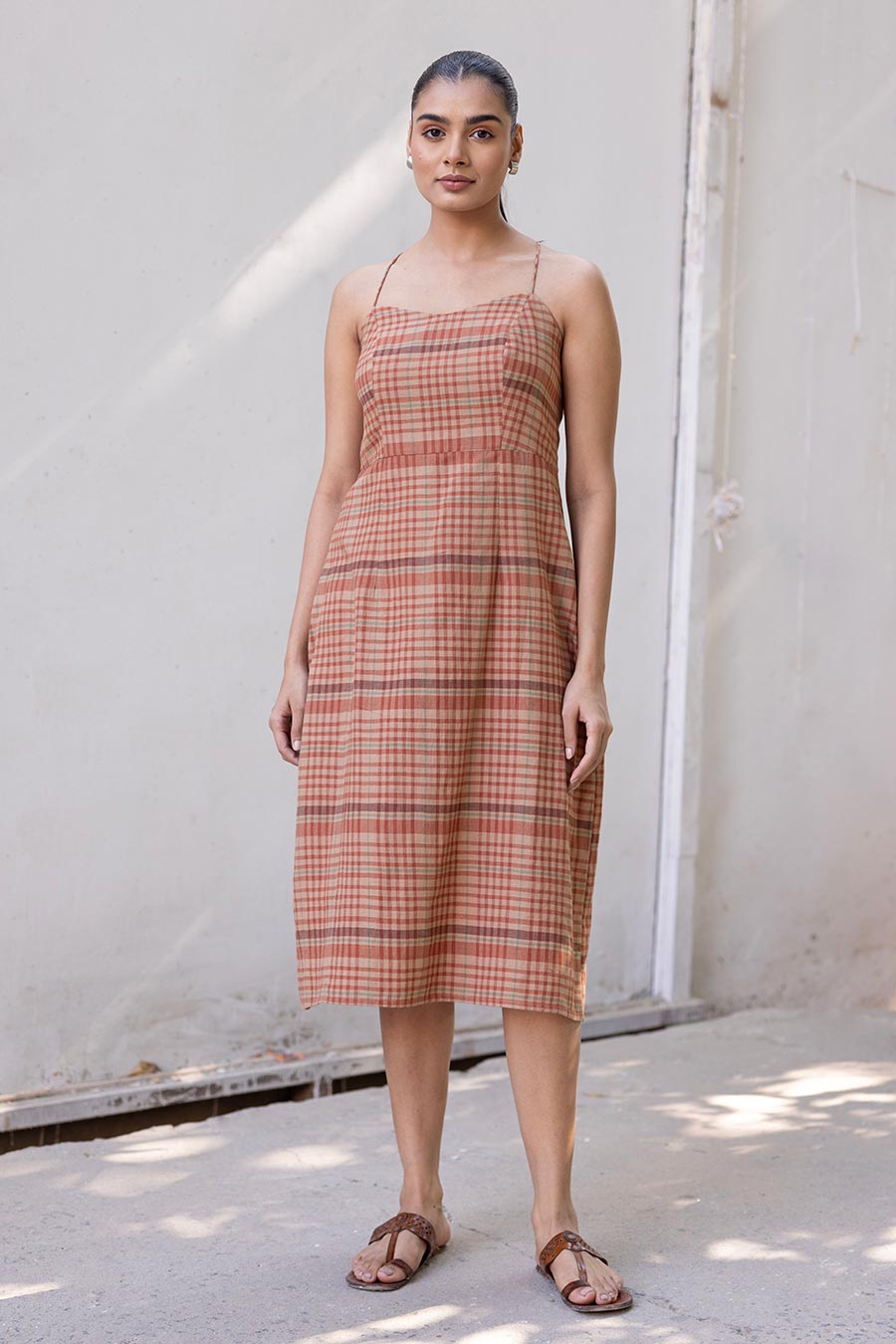 Brown Ananya Handwoven Dress