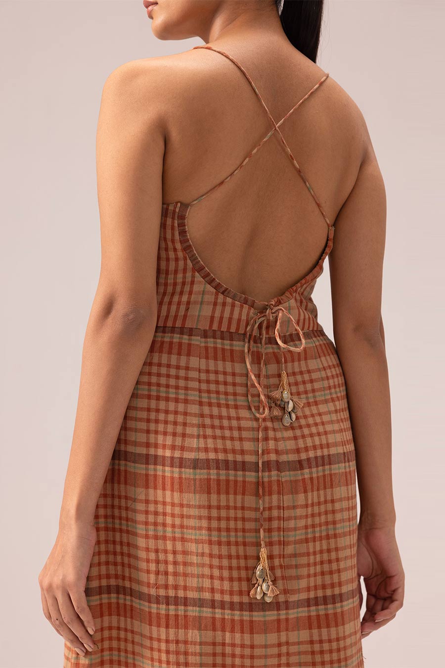 Brown Ananya Handwoven Dress