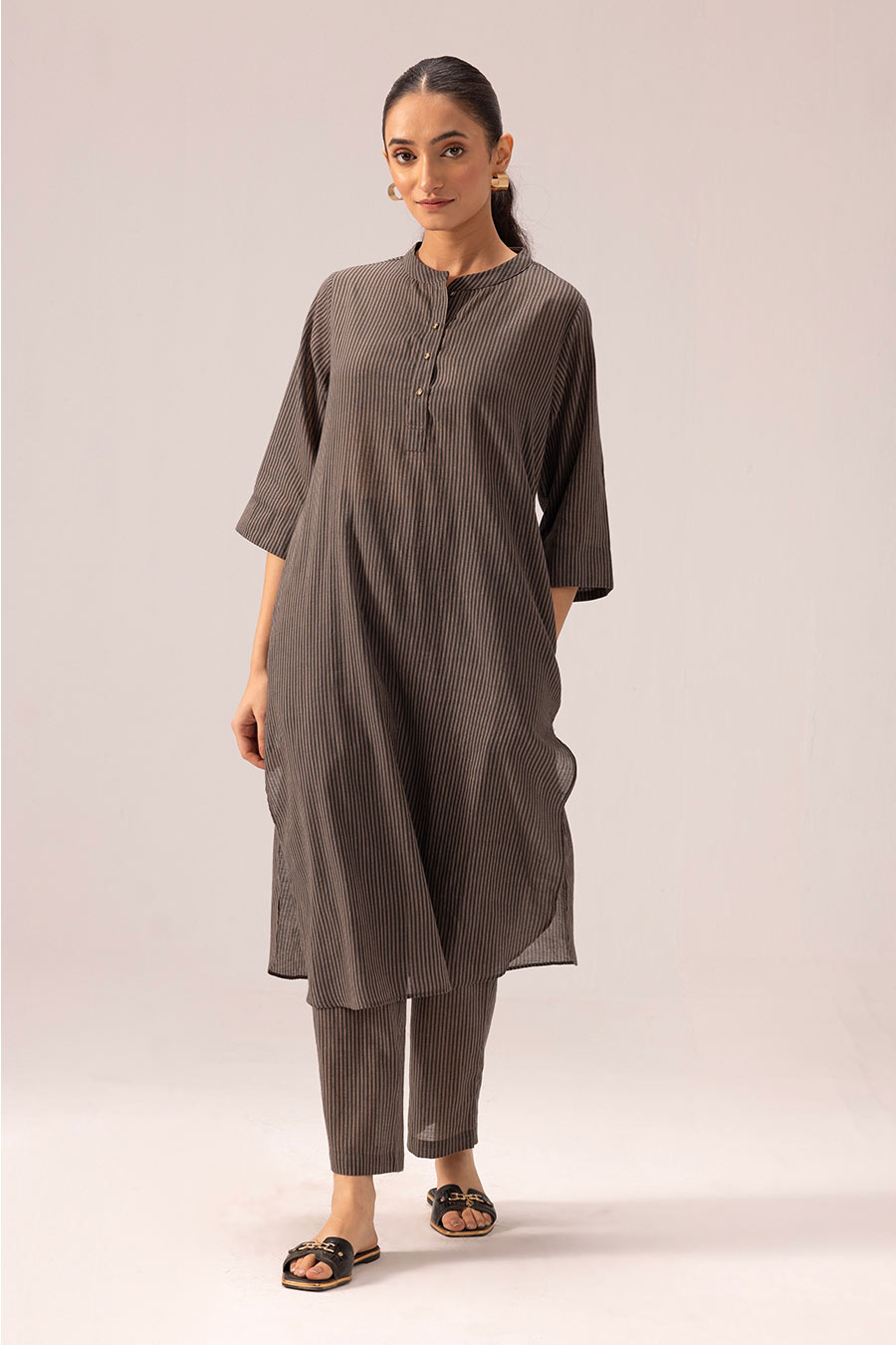 Grey Simran Handwoven Kurta & Pant Set