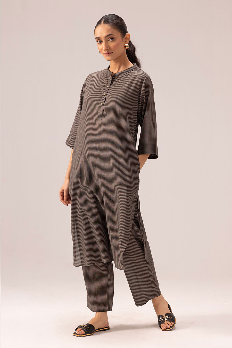 Grey Simran Handwoven Kurta & Pant Set