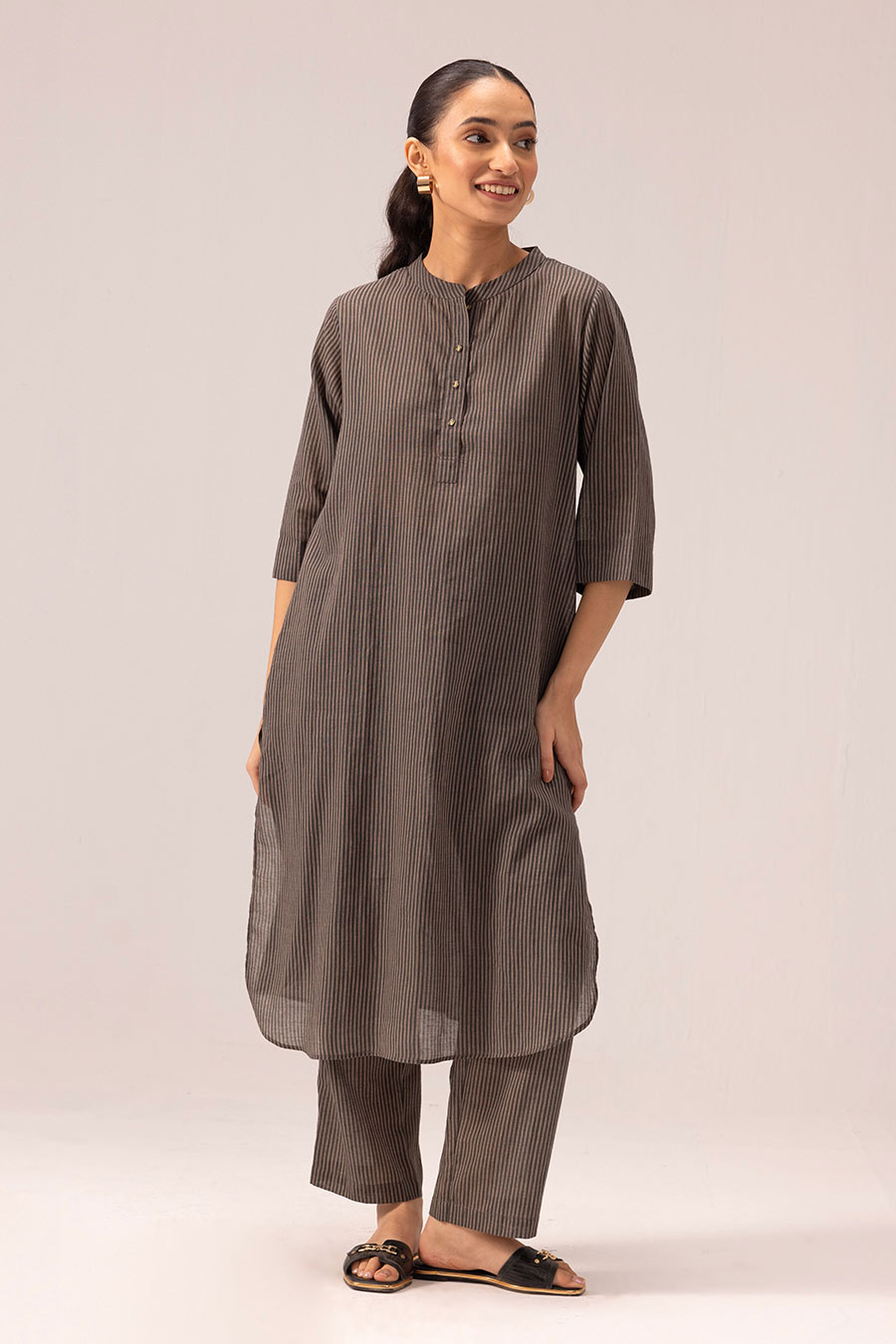 Grey Simran Handwoven Kurta & Pant Set