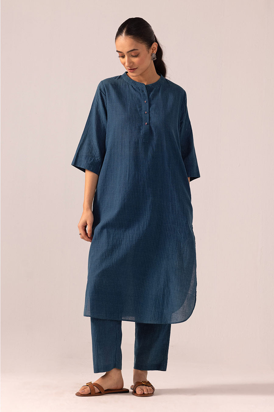 Blue Simran Handwoven Kurta & Pant Set