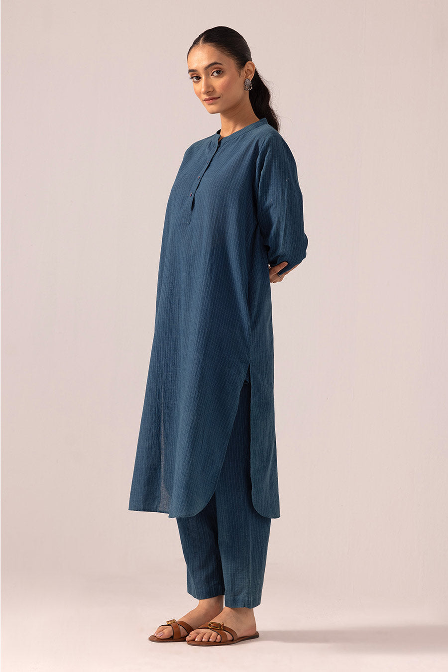 Blue Simran Handwoven Kurta & Pant Set