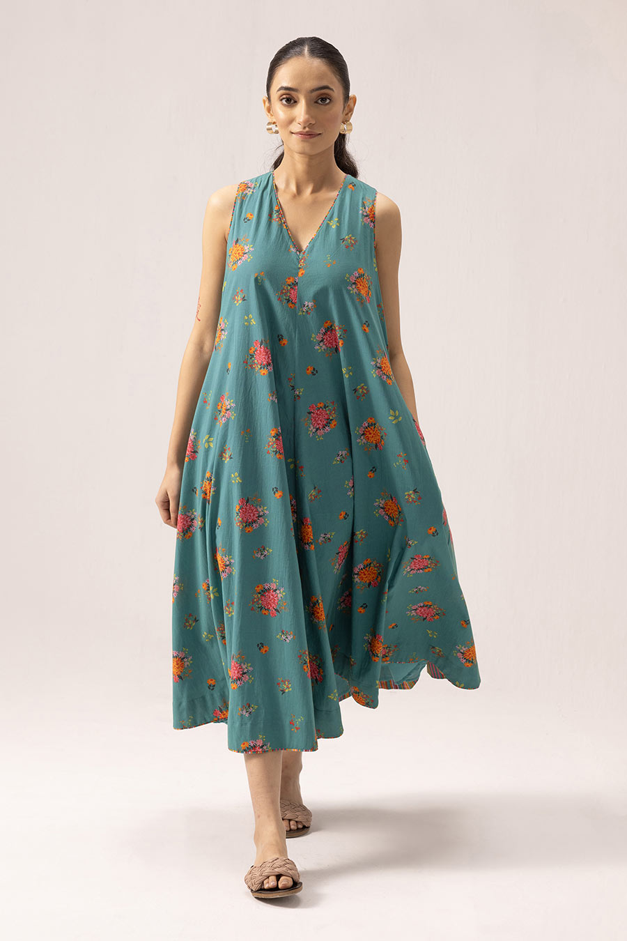 Green Orchid Printed Dress