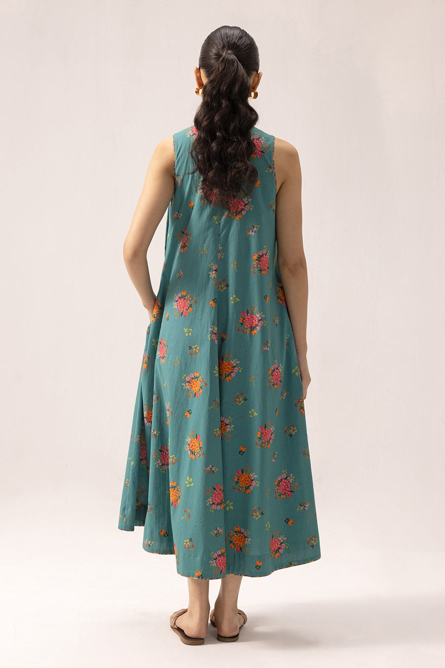 Green Orchid Printed Dress