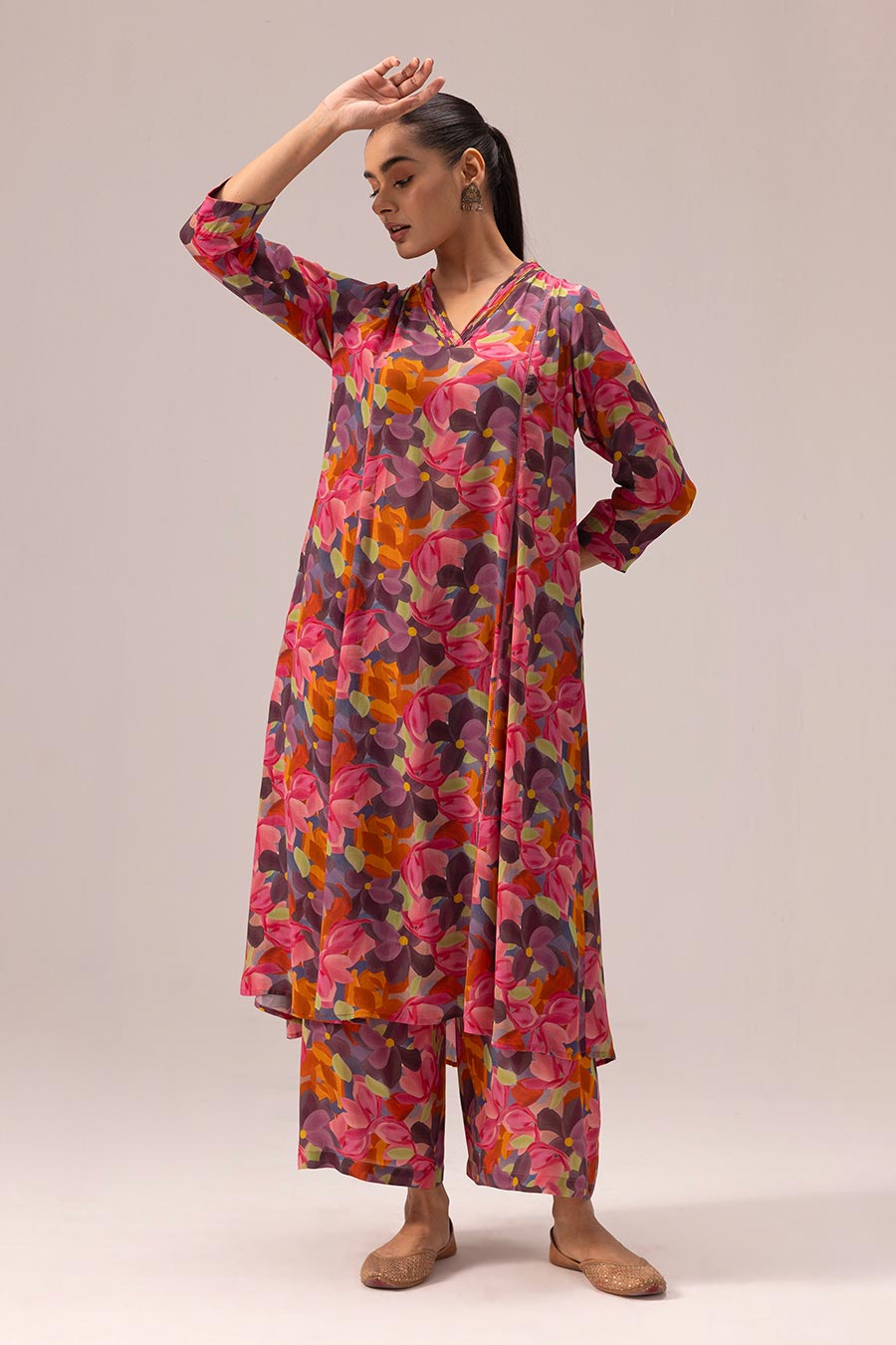 Multicolour Thea Printed Kurta & Pant Set