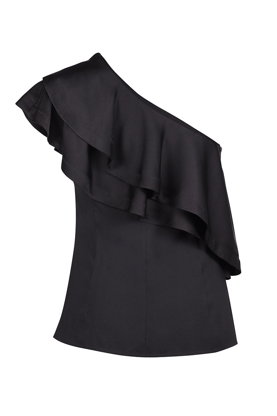 Black Aries One-Shoulder Top