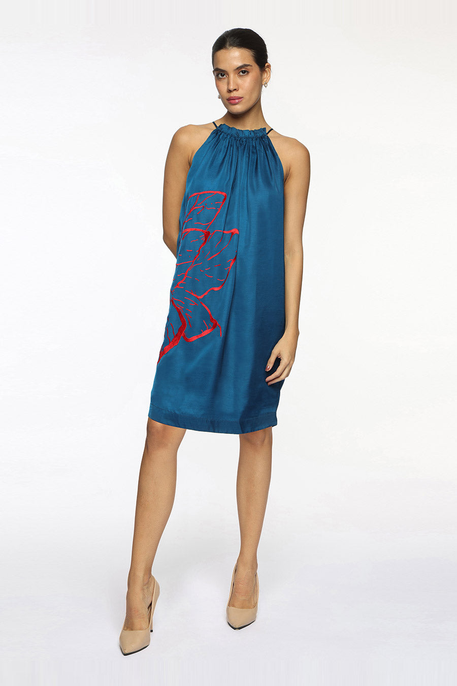 Blue Miranda Gathered Dress