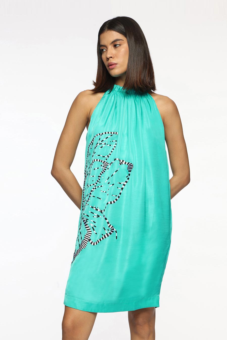 Aqua Green Miranda Gathered Dress