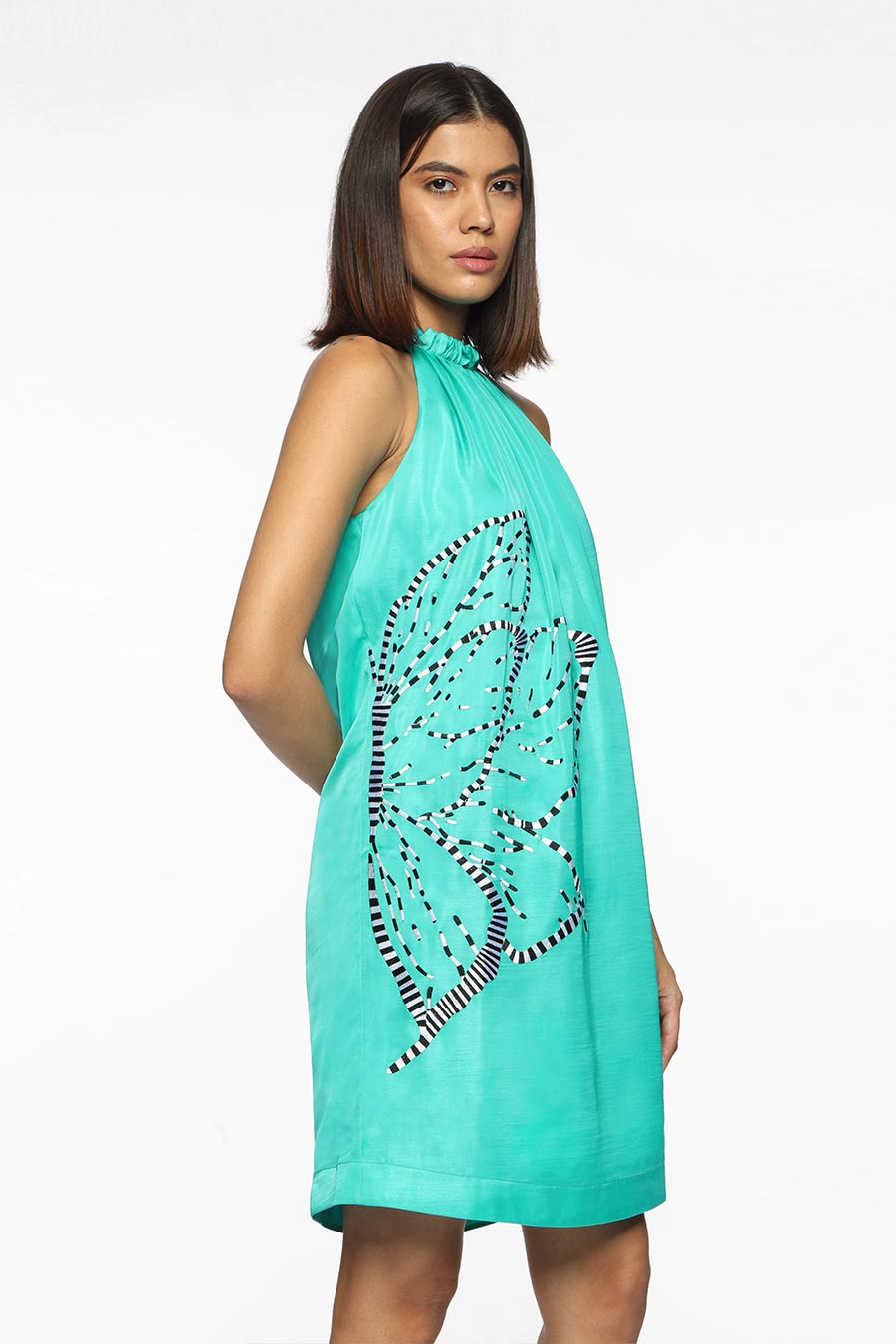 Aqua Green Miranda Gathered Dress