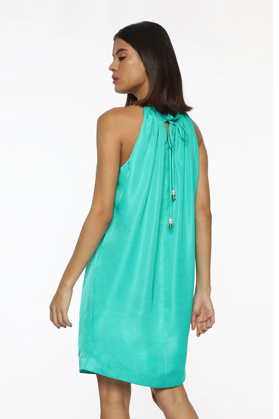 Aqua Green Miranda Gathered Dress