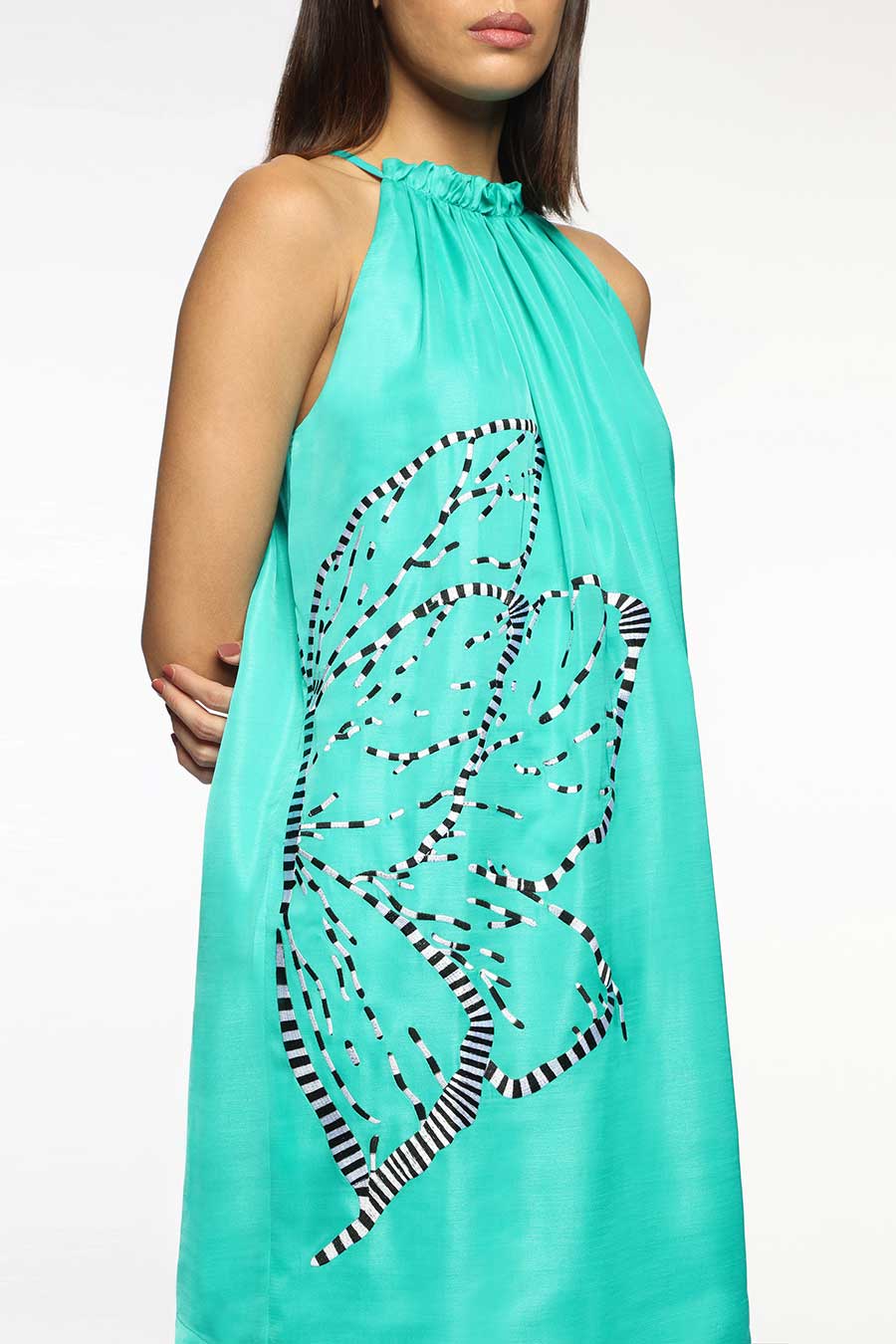 Aqua Green Miranda Gathered Dress