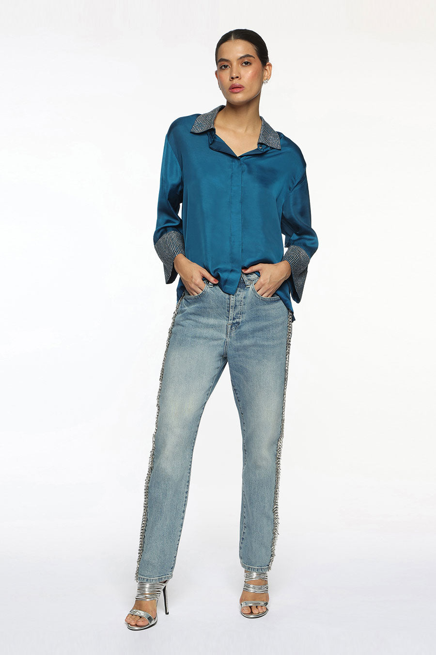 Blue Kate Embellished Shirt