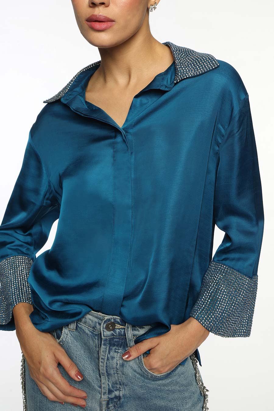 Blue Kate Embellished Shirt