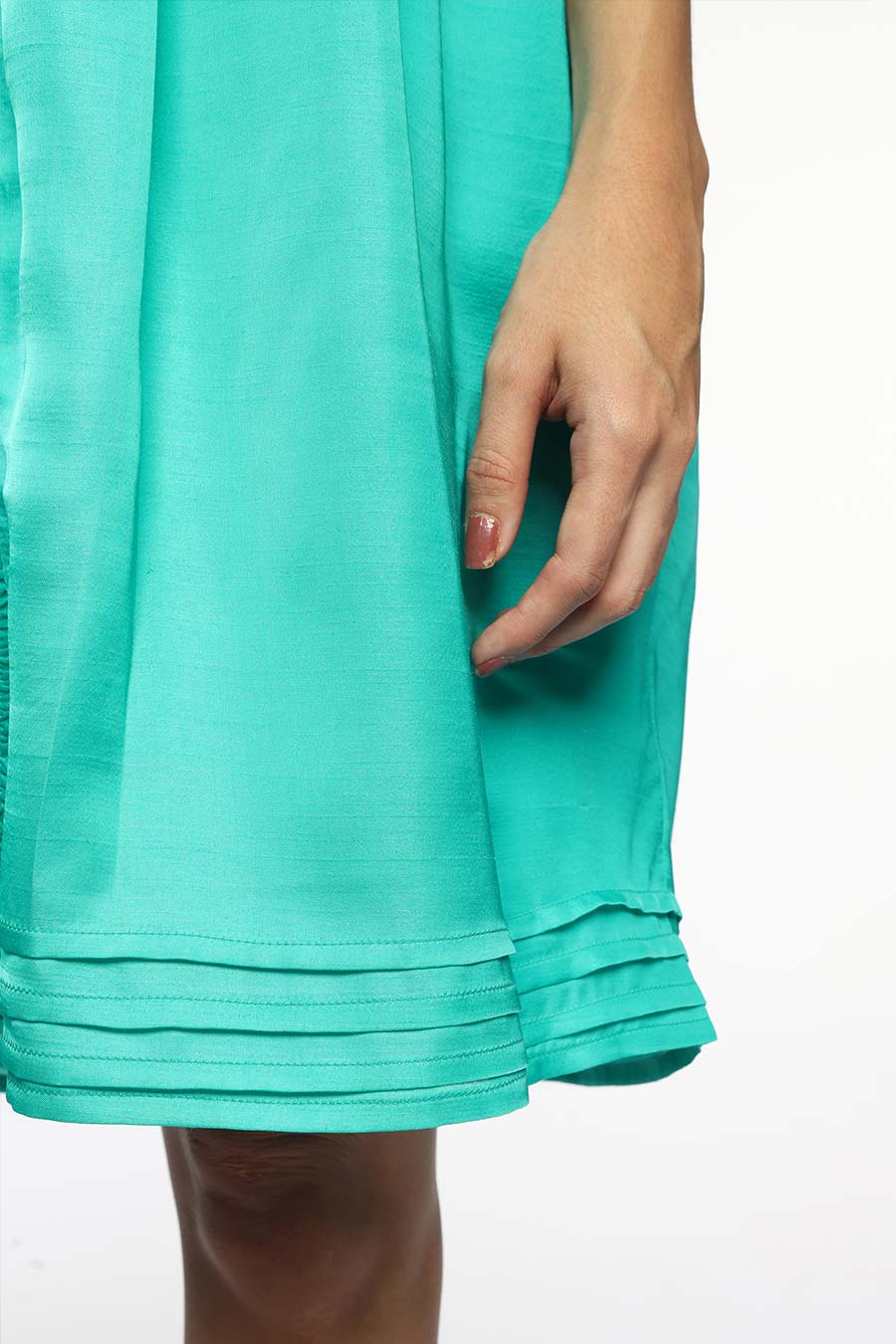 Aqua Green Veronika Pintuck Dress